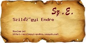 Szilágyi Endre névjegykártya